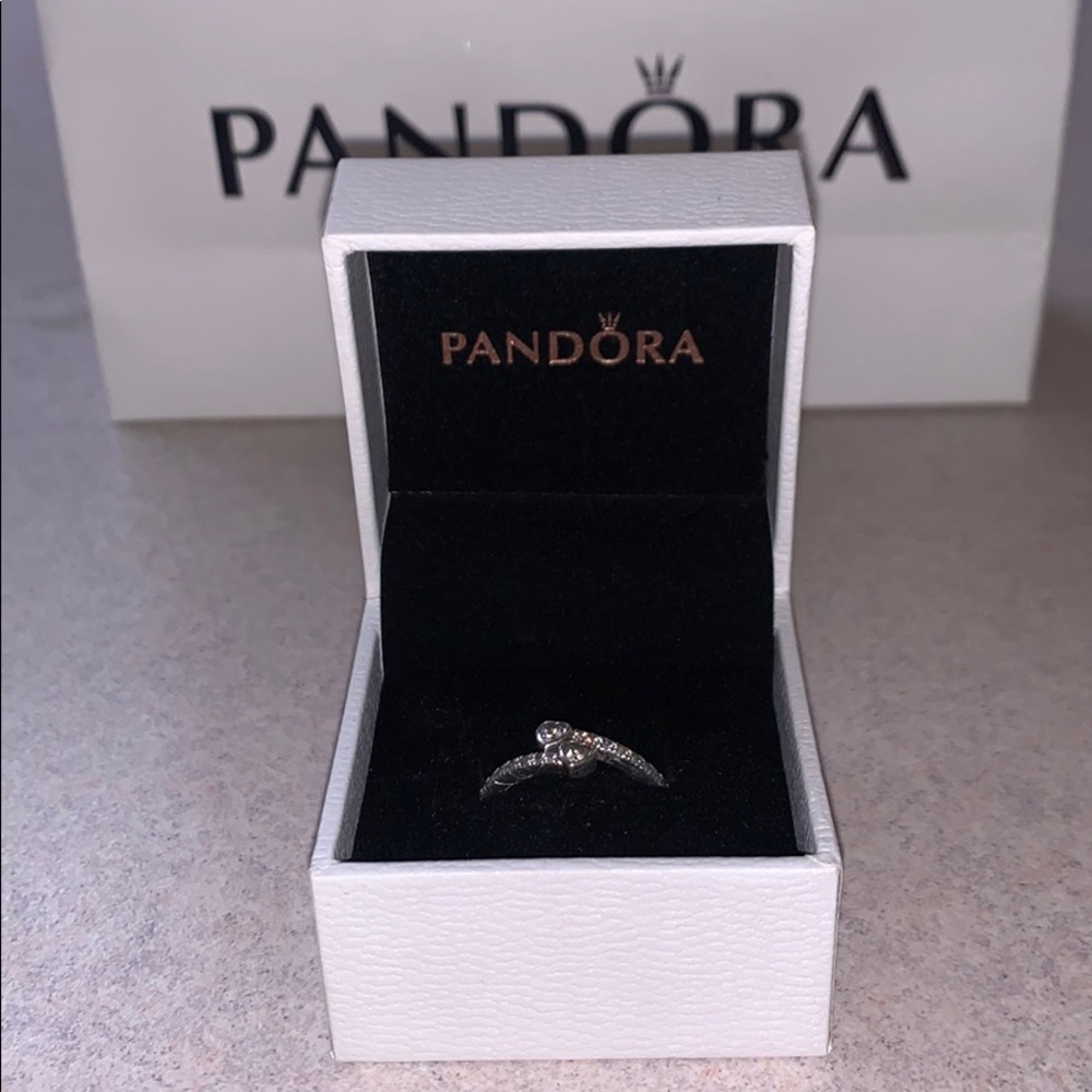 Pandora Two Sparkling Hearts Ring - Picture 2 of 4